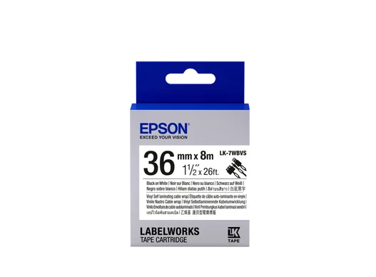 Epson Label Cartridge LK-7WBVS black on white cable tape, 36mm