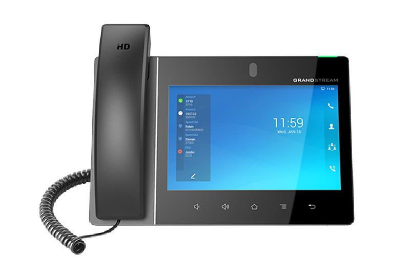 Grandstream GXV3480 SIP video telefon 8"TFT bar.dotyk.displ., Android11, 16 SIP úč.,12way audiokonf.