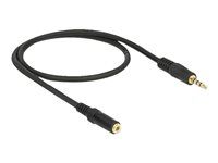 Prodlužovací šňůra audio - mini-phone stereo 3.5 mm se zdířkami (female) do mini-phone stereo 3.5 mm s piny (male) - 50 cm - černá