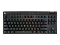 Klávesnice - hraní - podsvícení - bezdrátový - 2.4 GHz, Bluetooth - QWERTY - US mezinárodní - klávesový spínač: Tactile - černá