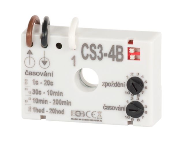 Časový spínač ELEKTROBOCK CS3-4B pre ventilátory s oneskorením bez nulového vodiča