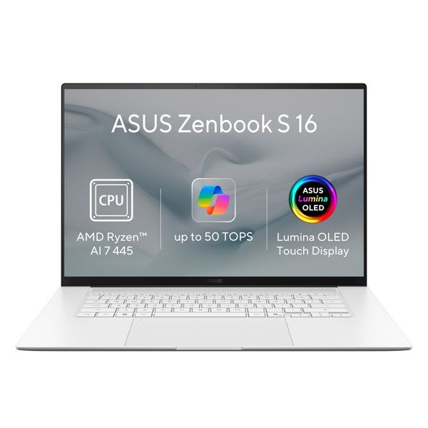 ASUS Zenbook S16 OLED/UM5606GA-OLED591XZ/AI7-445/16"/2880x1800/T/32GB/512GB/AMD int/W11P/White/2R