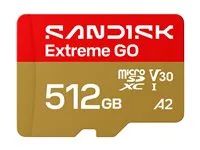 SanDisk Extreme Go - Pametová karta flash - 512 GB - A1 / Video Class V30 / UHS-I U3 - microSDXC UHS-I