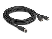 M12 Cable A-coded 8 pin female to 2 x US