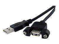 30cm Panel Mount USB Cable A to A - F/M - USBPNLAFAM1