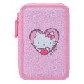 Trojpatrové pouzdro na tužky BAAGL Hello Kitty Sweet Leopard