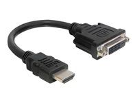 Kabel adaptéru - HDMI s piny (male) do DVI-I se zdířkami (female) - 20 cm - černá - podpora 1920 x 1080 při 60 Hz