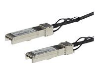 Startech MSA Uncoded Compatible 0.5m 10G SFP+ to SFP+ Direct Attach Breakout Cable Twinax, 10 GbE SFP+ Copper DAC 10 Gbps Low Power Passive Transceiver Module DAC, 10GE Breakout Cable - Lifetime Warranty (SFP10GPC05M) - Kabel 10GBase pro přímé připojení - SFP+ s jazýčkem do SFP+ s jazýčkem - 50 cm - diaxiální - SFF-8431/SFF-8432 - pasivní - černá