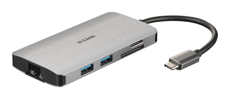 D-Link 8-in-1 USB-C Hub with HDMI/Ethernet/Card Reader/Power Delivery