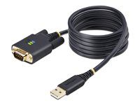 USB / sériový kabel - USB (M) do DB-9 (M) šroubovací - 2 m - lisovaný, drsný - černá