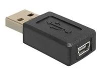 USB adaptér - USB (M) do mini-USB typ B (F) - černá