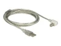 Kabel USB - USB (M) do USB typ B (M) - USB 2.0 - 2 m - 90° konektor - průhledná