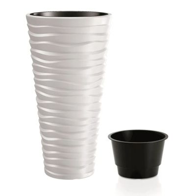 Květináč SAND SLIM bílý 29,6 cm