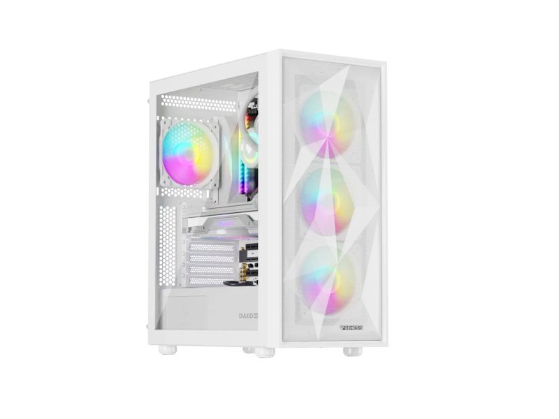 Počítačová skříň Genesis DIAXID 605 ARGB/Midi Tower/Transpar./Bílá
