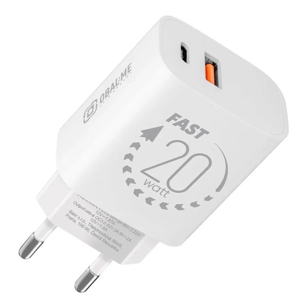 OBAL:ME Cestovní Nabíječka USB-A + USB-C 20W White