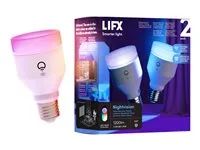 LED žárovka - tvar: A60 - E27 - 11.5 W (ekvivalentní 80 W) - třída F - několikabarevné/teplé na studené bílé světlo - 1500-9000 K - bílá (balení 2)