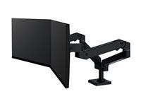 Montážní sada (dvojité rameno) - modulární - pro 2 LCD displeje - vedle sebe - hliník - černá - velikost obrazovky: až 27" - upevnitelné na stůl