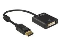 Adaptér DisplayPort - DisplayPort (M) do DVI-I (F) - 20 cm - aktivní - černá