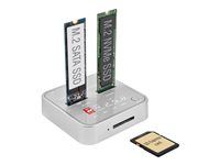 Dokovací stanice SSD - oddílů: 2 - M.2 - M.2 NVMe Card - USB 3.2 (Gen 2) - stříbrná