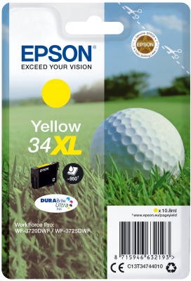Epson Singlepack Yellow 34XL DURABrite Ultra Ink