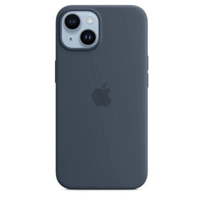 Puzdro na iPhone 14 Silicone Case with MagSafe - Storm Blue