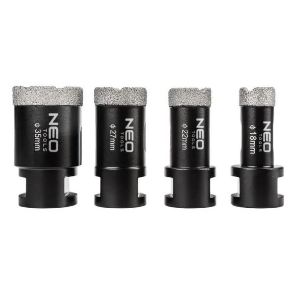 NEO TOOLS 55-318, Diamantové korunky, 4ks