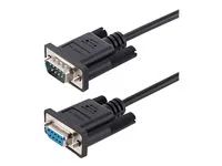 Tool-Less Design w/Thumbscrews, Black, F/M (9FMNM-3M-RS232-CABLE) - Null modem kabel - DB-9 (F) do DB-9 (M) - 3 m - lisovaný, křídlové šrouby, přechod - černá