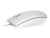 Myš - optický - kabelové - USB - bílá