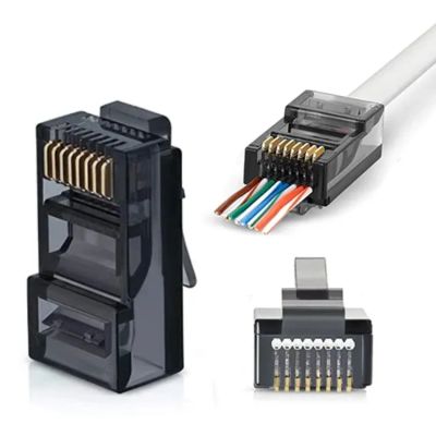 W-Star Konektor UTP RJ45EZ Cat5e100ks pozlacený, černá, pass through RJ45EZ5KS