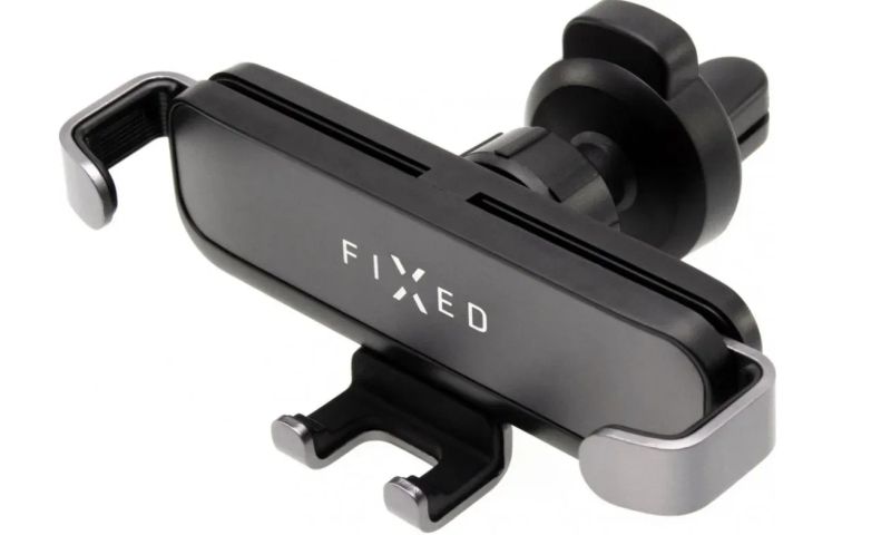Kompaktný univerzálny držiak FIXED Gravity s uchytením do mriežky ventilácie alebo na palubnú dosku, antracitový