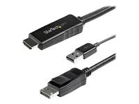 Startech 3m HDMI to DisplayPort Adapter Cable with USB Power - 4K 30Hz Active HDMI to DP 1.2 Converter (HD2DPMM3M) - Video kabel - HDMI, USB (pouze napájení) s piny (male) do DisplayPort s piny (male) - 3 m - cerná - podporuje 4K, aktivní