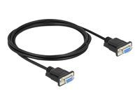 Null modem kabel - DB-9 (F) do DB-9 (F) - 2 m - křídlové šrouby - černá
