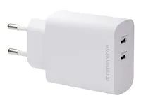 Síťový adaptér - 45 Watt - 2 výstupní konektory (USB-C) - bílá - Evropa