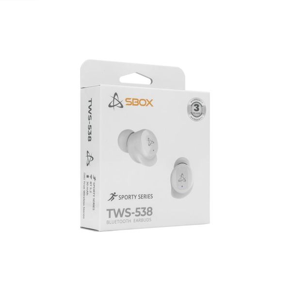 SBOX EB-TWS538-W, Bluetooth sluchátka, bílá