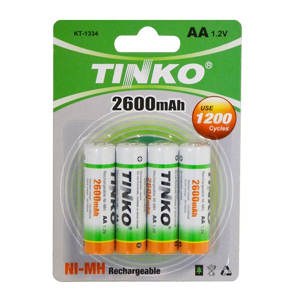Baterie AA (R6) nabíjecí 1,2V/2600mAh TINKO NiMH  4ks