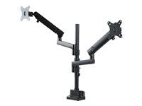 Pole Mount, C-Clamp/Grommet (ARMDUALPIVOT) - Montážní sada (žerď, 2 ramena monitoru, základna, 2 desky VESA, 2 držáky monitoru, držák nářadí) - plně pohyblivý dvojitý rameno - pro 2 monitory - hliník - černá - velikost obrazovky: 32" - upevnitelné na stůl