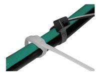 Kabelová stahovací páska - s plochou hlavou - 11 cm - černá, průhledná (balení 100)
