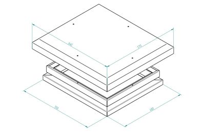 Kryt ventilační jednotky IP5X, montáž na redukci RAL7035