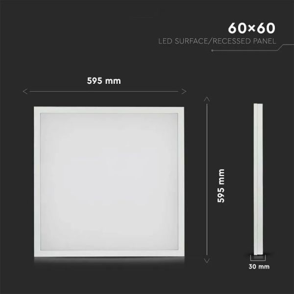 Panel LED 2V1 600x600 36W, 4000K, 3960lm, se zdrojem, VT-6139 (V-TAC)
