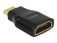 HDMI Mini-C male > HDMI-A female 4K - HDMI adaptér - HDMI se zdířkami (female) do 19 pin mini HDMI Type C s piny (male) - černá - podporuje 4K
