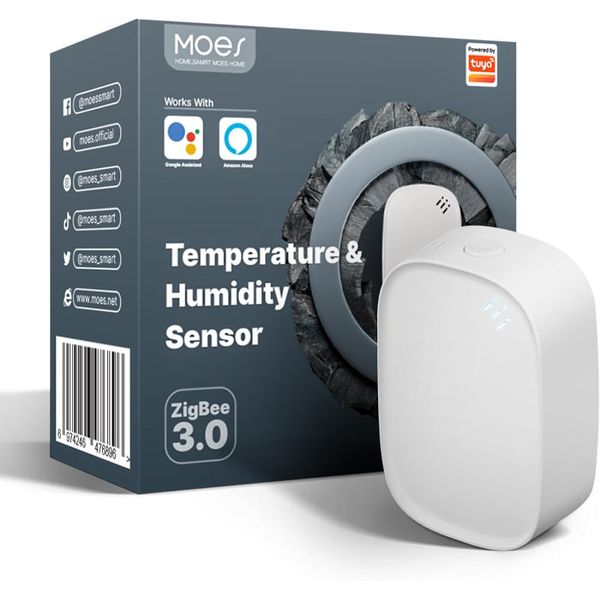 Inteligentní senzor teploty a vlhkosti MOES ZSS-S01-TH-C-MS ZigBee Tuya