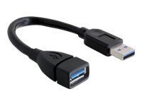 Prodlužovací šňůra USB - USB typ A (M) do USB typ A (F) - USB 3.0 - 15 cm - černá