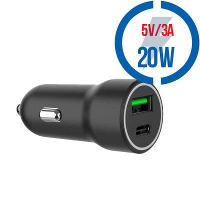 GEMBIRD Car Charger, Nabíjačka USB/USB-C, 20W