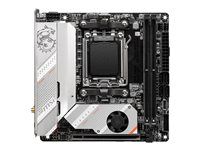 Základní deska - mini ITX - Socket AM5 - AMD B650 Čipová sada - USB 3.2 Gen 2, USB-C 3.2 Gen2, USB 3.2 Gen 1, USB-C 3.2 Gen 2x2 - 2.5 Gigabit LAN, Wi-Fi 6, Bluetooth - vestavěná grafika (vyžaduje CPU) - HD Audio (8 kanálů)