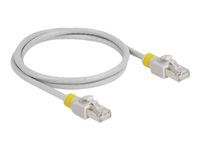Patch kabel - RJ-45 (M) do RJ-45 (M) - 1 m - 6 mm - S/FTP - CAT 6a - bootovaný, neobsahuje halogen, provedení bez hrbolků - šedá