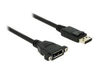 Prodlužovací kabel DisplayPort - DisplayPort (F) do DisplayPort (M) - 1 m - opatřený západkou, lisovaný - černá