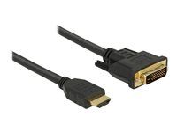 Kabel adaptéru - HDMI s piny (male) do DVI-D s piny (male) - 50 cm - trojnásobně stíněný - černá - křídlové šrouby