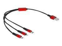 Kabel pouze pro nabíjení - USB s piny (male) do Lightning, USB-C s piny (male) - 30 cm - černá