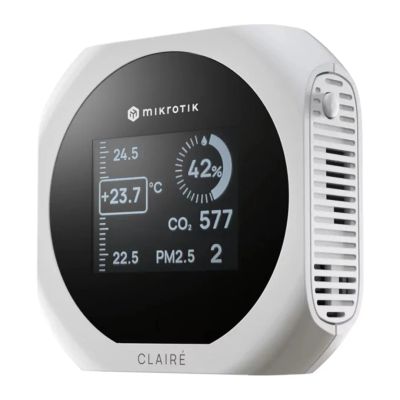 MikroTIk IAQM-THC2PV-W, Claire - Air Quality Monitor, CO2, Temp, RH, PM2.5/10, VOC, biela