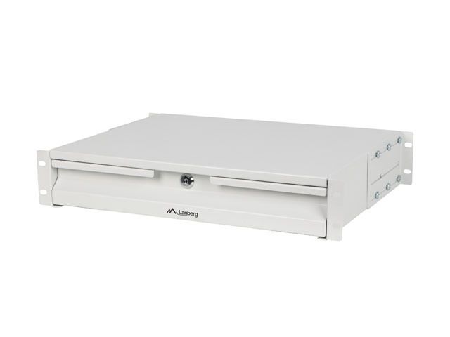 19" 2U 360MM šedá skříňová zásuvka lanberg (2u/483x360mm nosnost do 90KG, 4bodová montáž)
